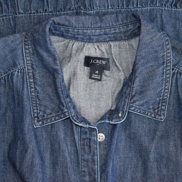 J.CREW Women's Chambray Collared Mini Denim Dress Size 4 - Picture 5 of 8